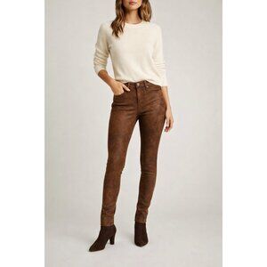 L’AGENCE Margot High Rise Skinny Coated Brown Jeans Size 29 NWT